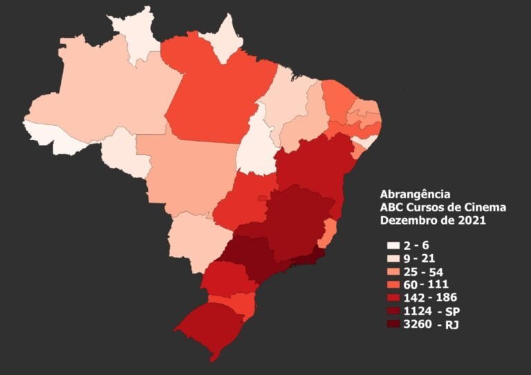 Mapa abrangência da ABC Cursos de Cinema -2021